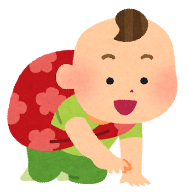 一升餅をかついでいる赤ちゃん