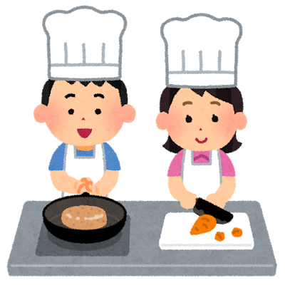 料理をする子どもたち