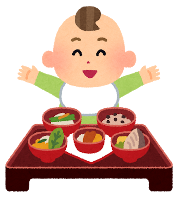 お食い初めのイラスト