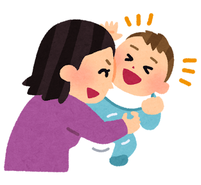 赤ちゃんをあやすママ