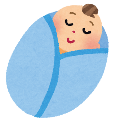 寝ている赤ちゃんのイラスト