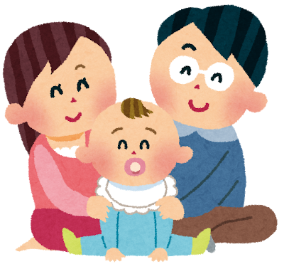 パパママ赤ちゃんのイラスト