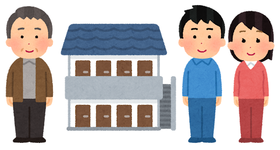 大家さんと入居者のイラスト