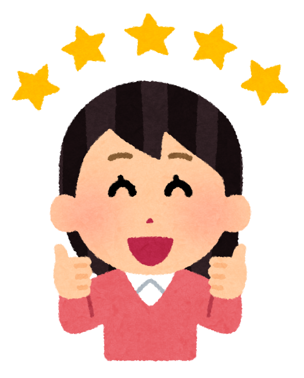 レビューをしている女性