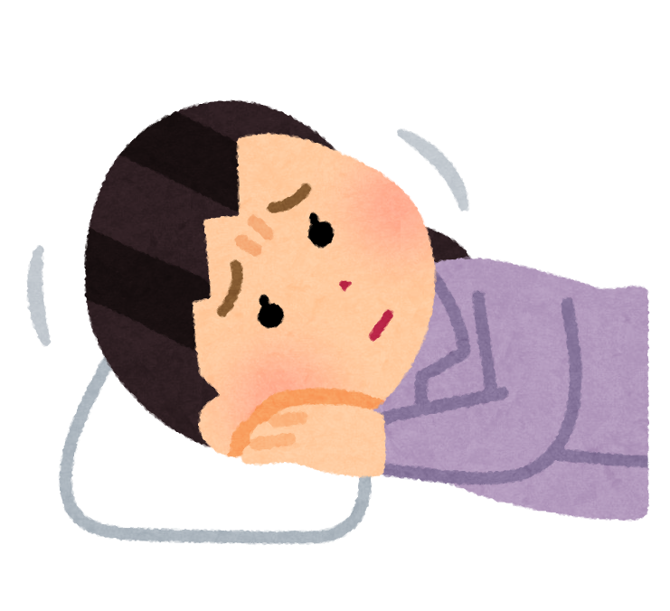 枕が合わない人のイラスト
